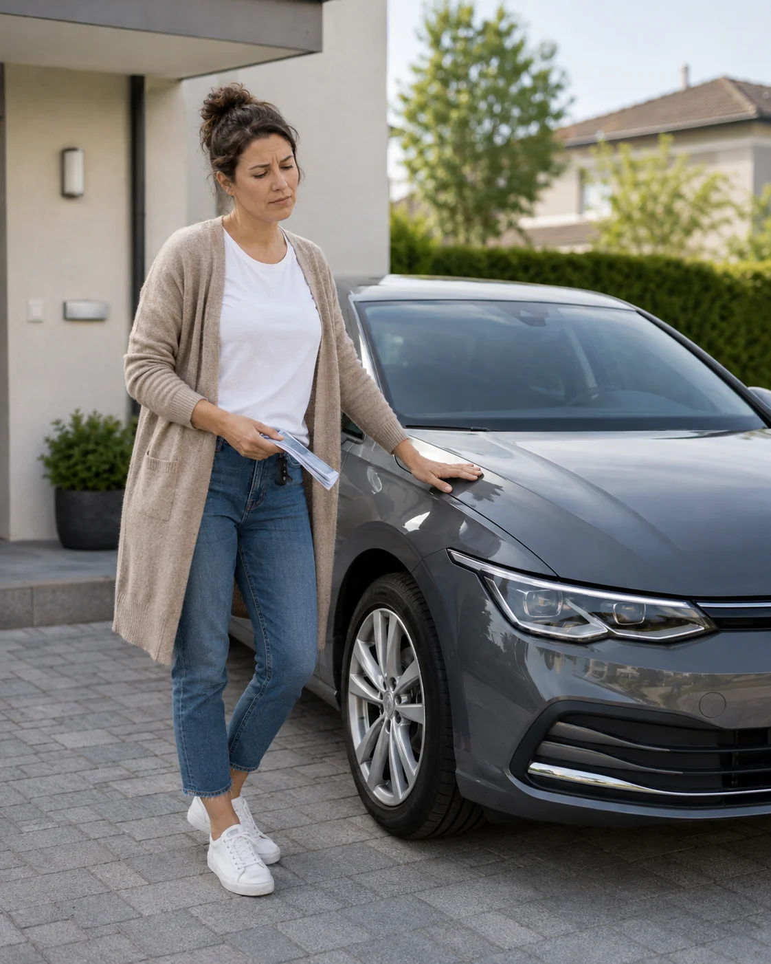DSG - Welches Getriebe habe ich. Frau mit Fahrzeug
