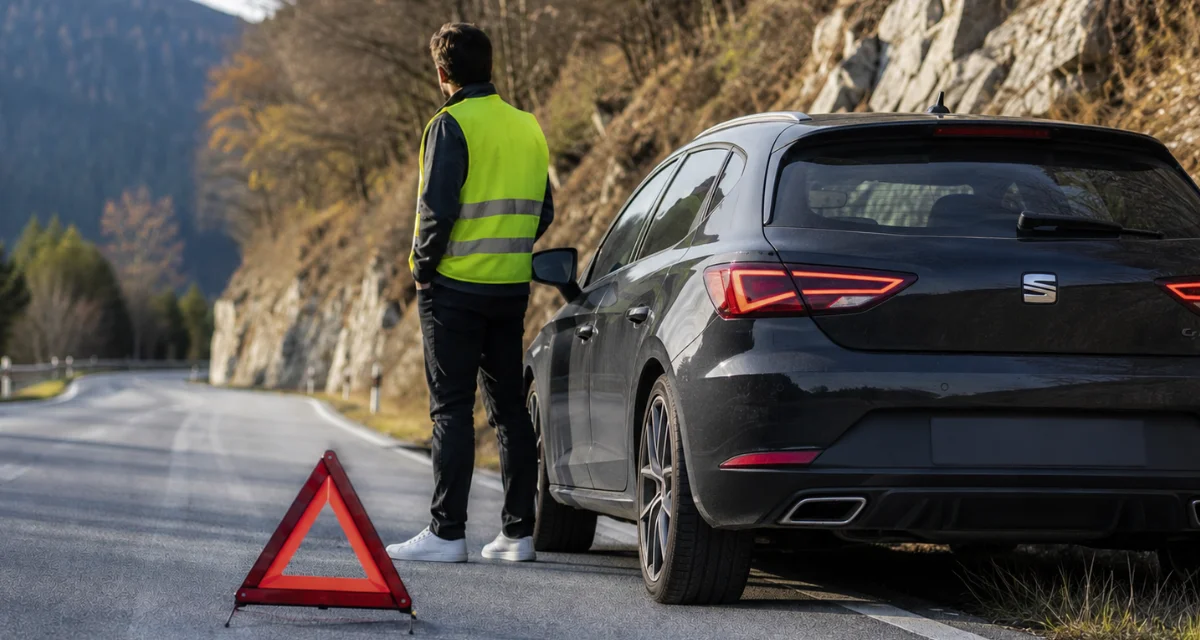 Notlaufmodus - Mann steht auf der Strasse